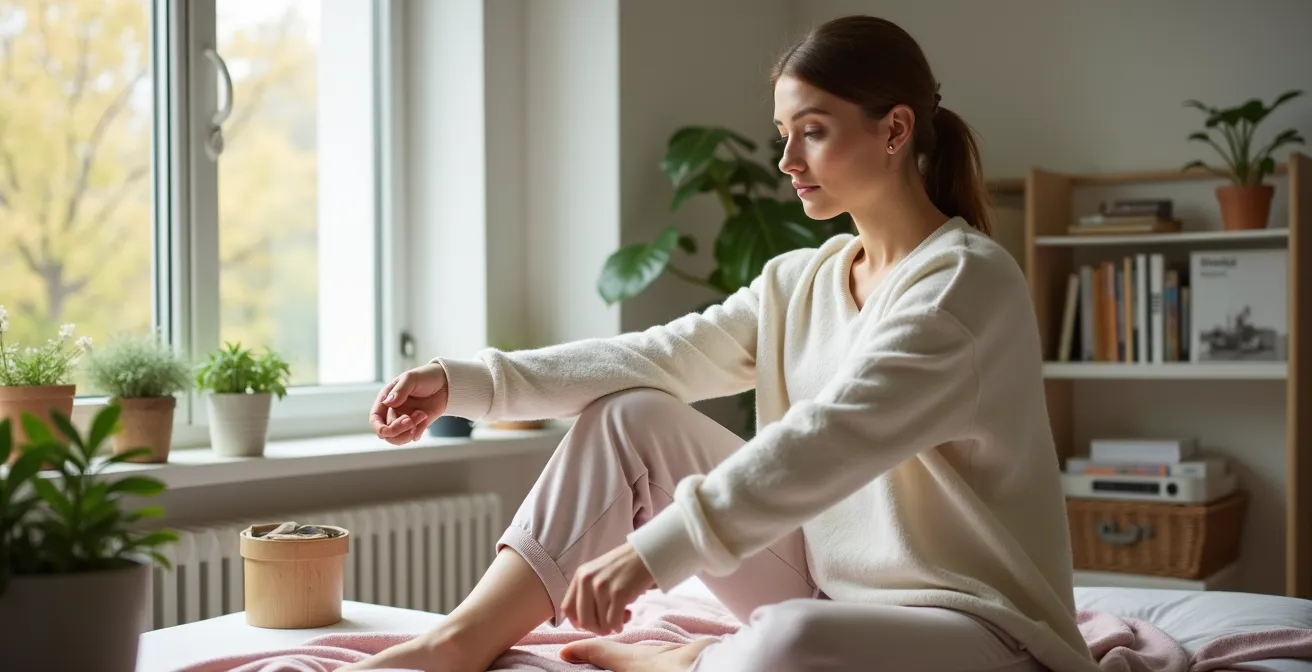 Kurze Bewegungspause im Home-Office zur Steigerung der Kreativität