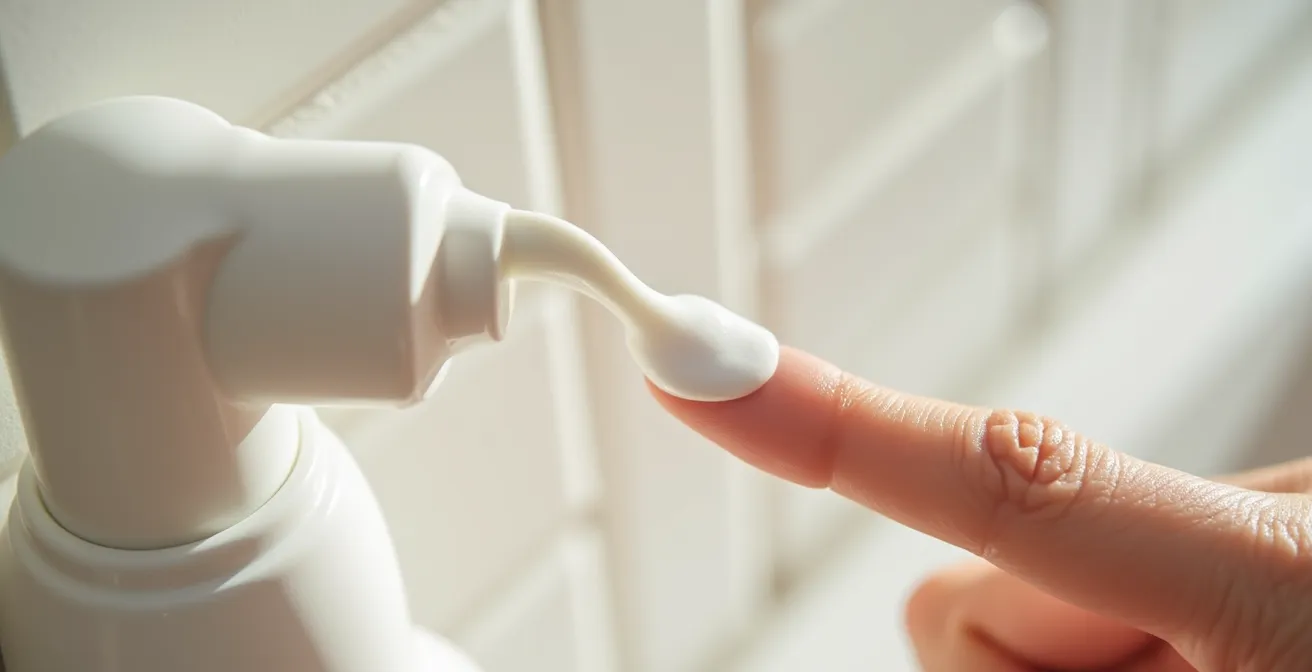 Minimalistische 5-Minuten-Hautpflege-Routine auf deutschem Badezimmertisch