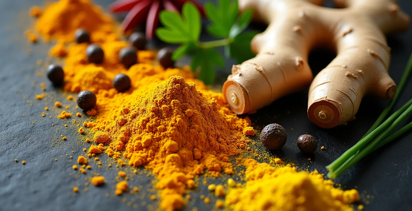 Goldene antientzündliche Gewürzmischung mit Kurkuma und Ingwer
